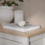 Sandhurst 60cm Three Door Shoe Cabinet - Snow White with Coastal Oak Top - Laura James