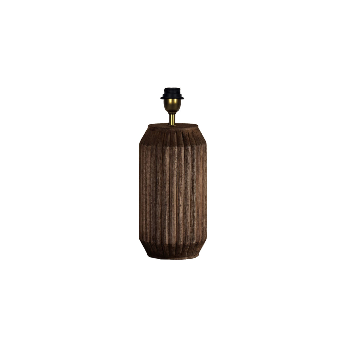Sangla 25cm Wooden Lamp Base - Almond Brown Mango Wood - Laura James 