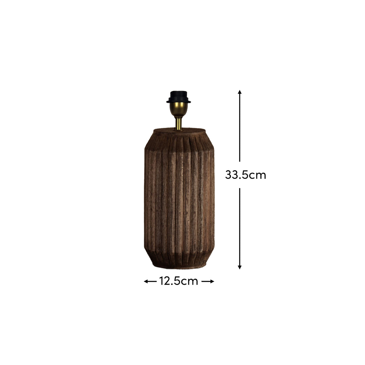 Sangla 25cm Wooden Lamp Base - Almond Brown Mango Wood - Laura James 