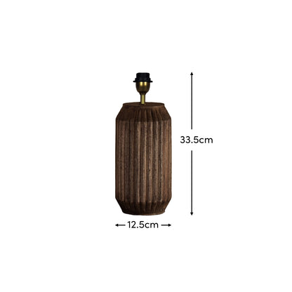 Sangla 25cm Wooden Lamp Base - Almond Brown Mango Wood - Laura James 