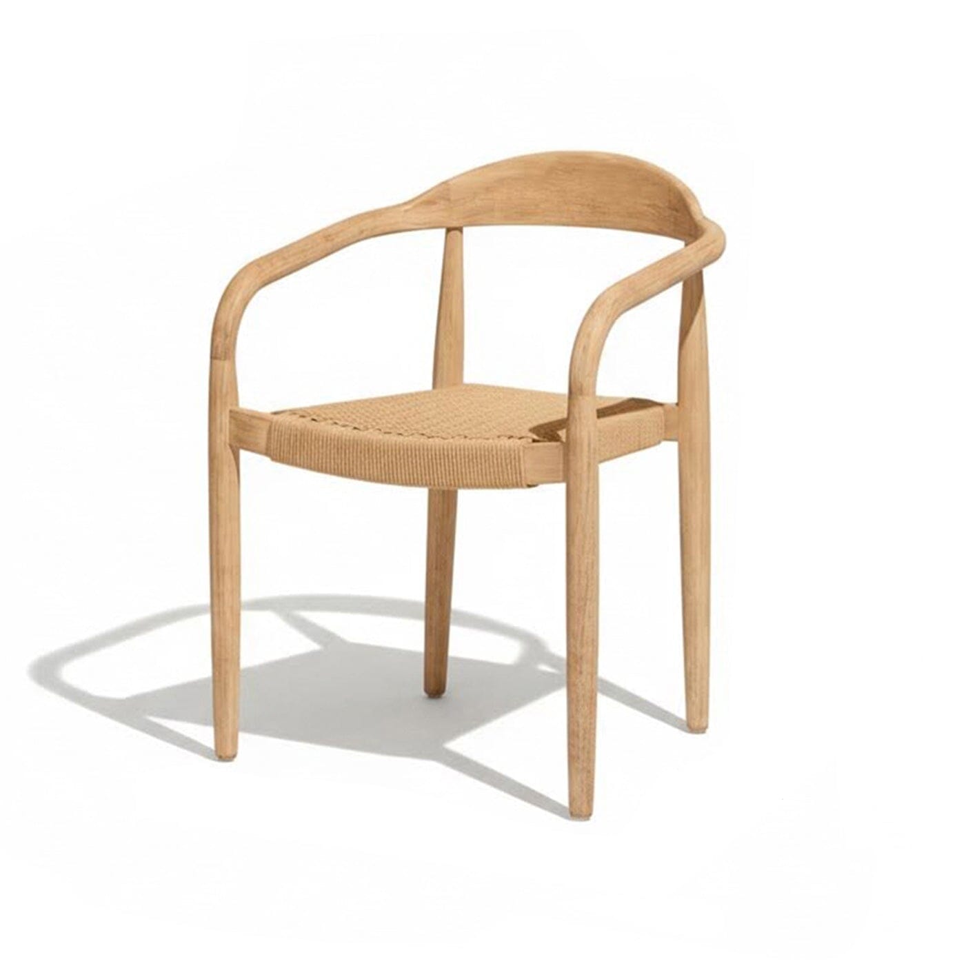 Willow 4 Seater Round Garden Dining Set with Sasha Chairs - Sand Rope - Laura James