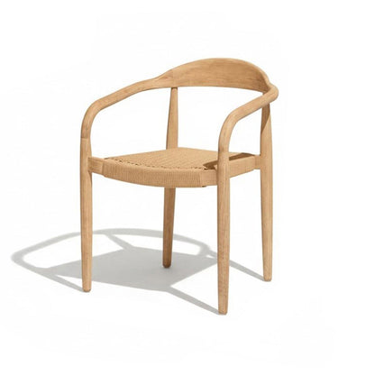 Willow 4 Seater Round Garden Dining Set with Sasha Chairs - Sand Rope - Laura James