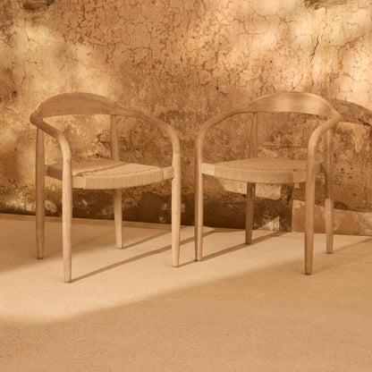 Sasha Sand Rope Garden Chairs - Set of 2 - Laura James