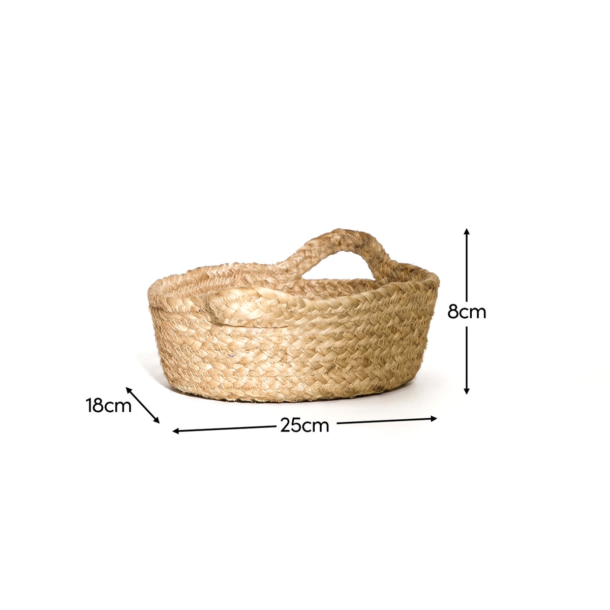 Satara 18x25cm Oval Jute Basket - Whitewash - Laura James 