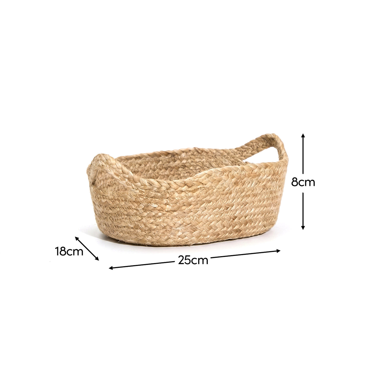 Satara 22x30cm Oval Jute Basket - Whitewash - Laura James 