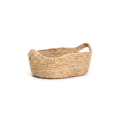 Satara 22x30cm Oval Jute Basket - Whitewash - Laura James 