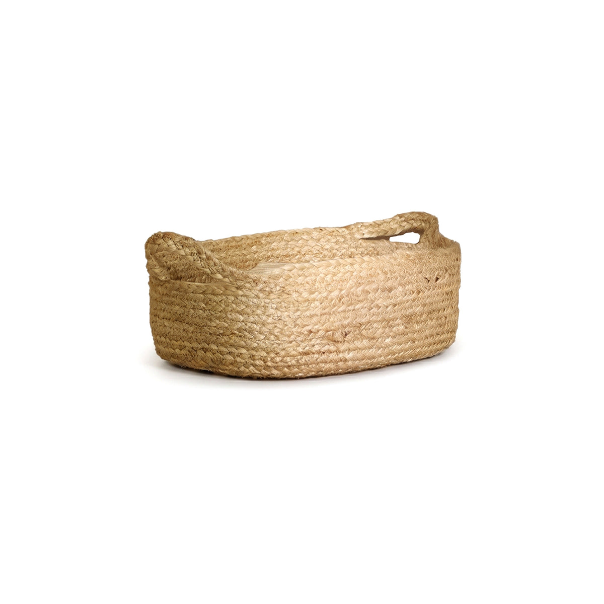 Satara 26x35cm Oval Jute Basket - Whitewash - Laura James 