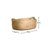 Satara 26x35cm Oval Jute Basket - Whitewash - Laura James 