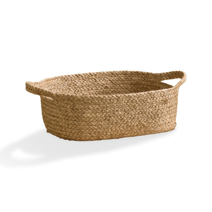 Satara 30x40cm Oval Jute Basket - Whitewash