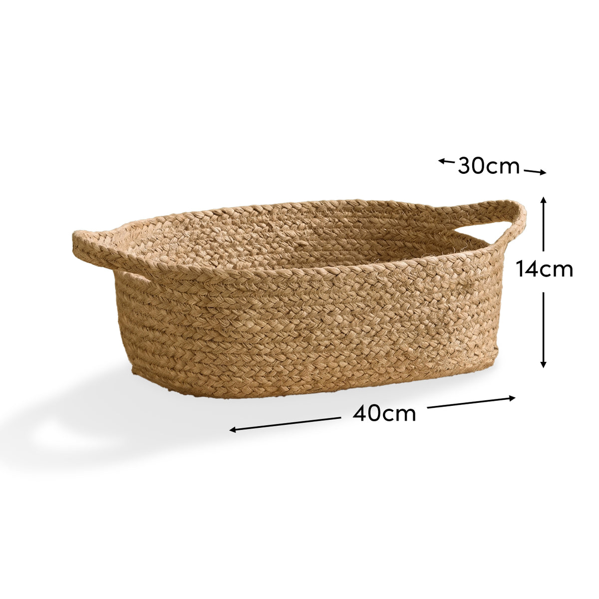 Satara 30x40cm Oval Jute Basket - Whitewash