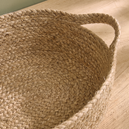 Satara 30x40cm Oval Jute Basket - Whitewash