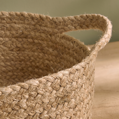 Satara 34x45cm Oval Jute Basket - Whitewash