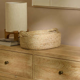Satara 26x35cm Oval Jute Basket - Whitewash - Laura James 
