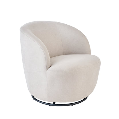 Sawyer 68cm Swivel Armchair - Soft Beige - Laura James