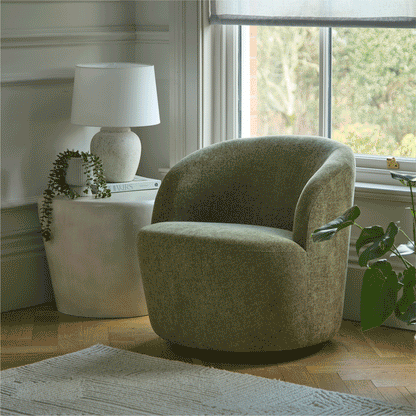 Sawyer 68cm Swivel Armchair - Moss Green - Laura James