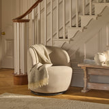Sawyer 68cm Swivel Armchair - Soft Beige - Laura James