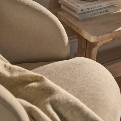 Sawyer 68cm Swivel Armchair - Soft Beige - Laura James