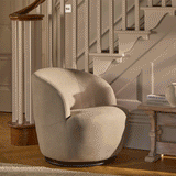 Sawyer 68cm Swivel Armchair - Soft Beige - Laura James