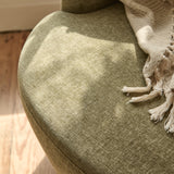 Sawyer 68cm Swivel Armchair & Alder 45cm Footstool - Moss Green - Laura James