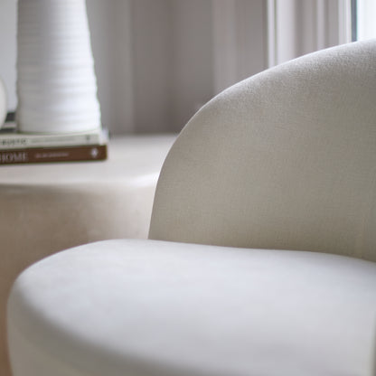 Sawyer 68cm Swivel Armchair & Alder 45cm Footstool - Oyster White
