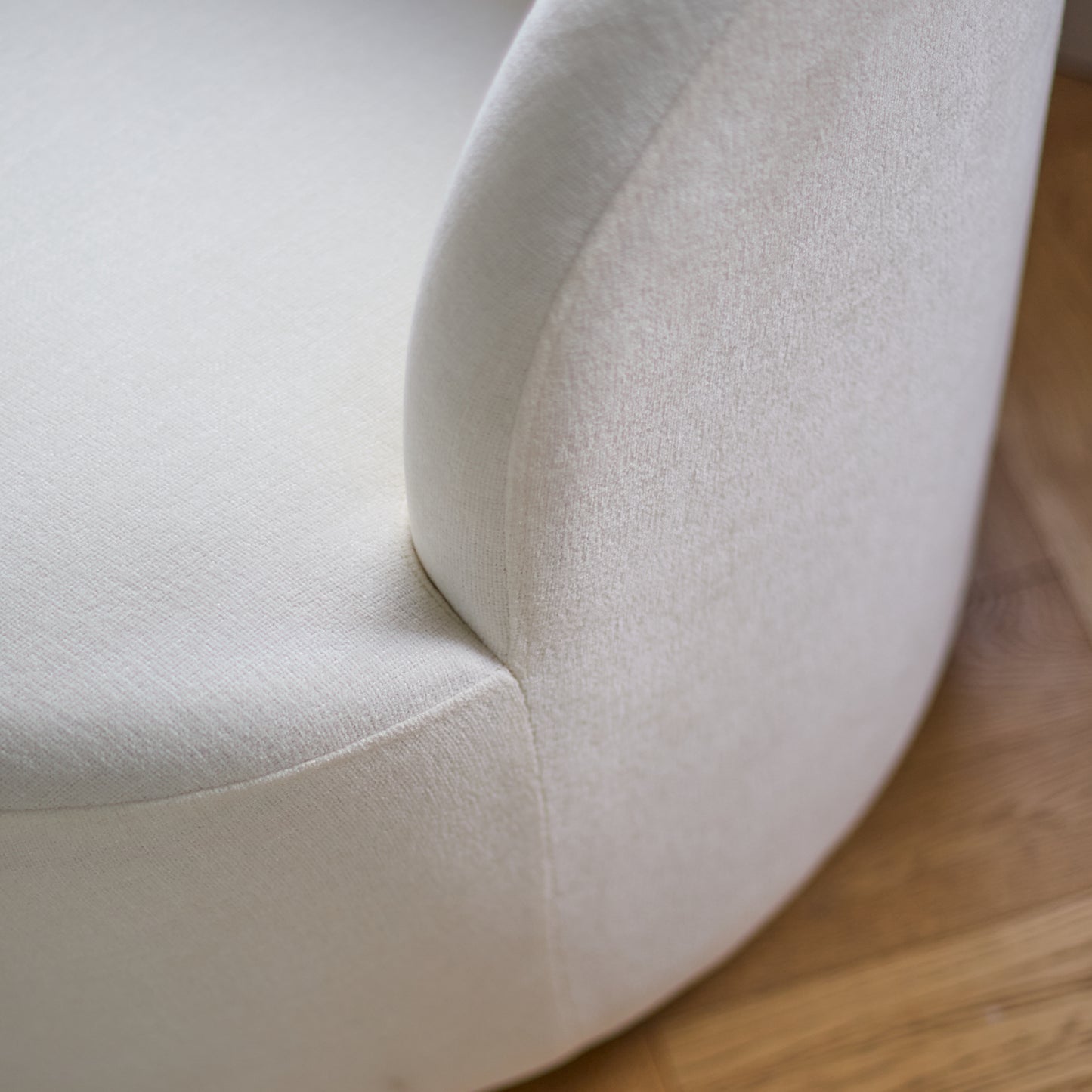 Sawyer 68cm Swivel Armchair & Alder 45cm Footstool - Oyster White