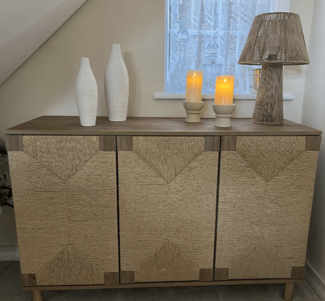 Ackton 9cm Ceramic Pillar Candle Holder - Set of 2 - Taupe - Laura James 