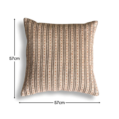Seaton 57x57cm Cushion Cover - Natural and Mustard - Laura James 