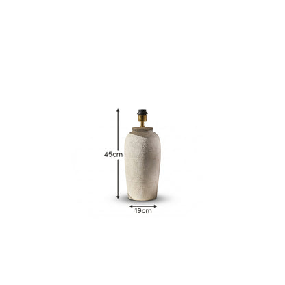 Selham 47cm Ceramic Lamp Base - Rustic White - Laura James