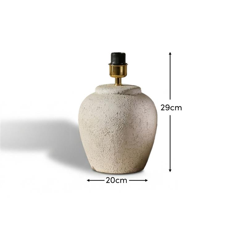 Selham 30cm Ceramic Lamp Base - Rustic White - Laura James
