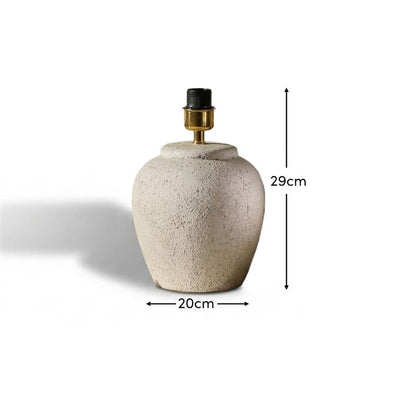 Selham 30cm Ceramic Lamp Base - Rustic White - Laura James