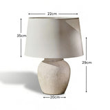 Selham 30cm Rustic White Ceramic Lamp Base & Coningsby Snow White Cotton Lampshade - 35cm - Laura James 