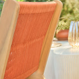 Seren White Acacia Occasional Garden Chair - Burnt Orange Rope - Laura James
