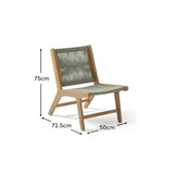 Seren White Acacia Occasional Garden Chair - Mottled Green Rope - Laura James