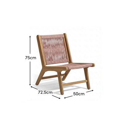 Seren Pink Rope Occasional Garden Chair - Laura James