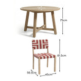 Shiro 4 Seater Round Wooden Garden Dining Set with Saffron Paprika/Beige Dining Chairs - Laura James