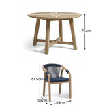 Shiro Navy Rope Wooden Garden Chairs - Set of 2 - Laura James