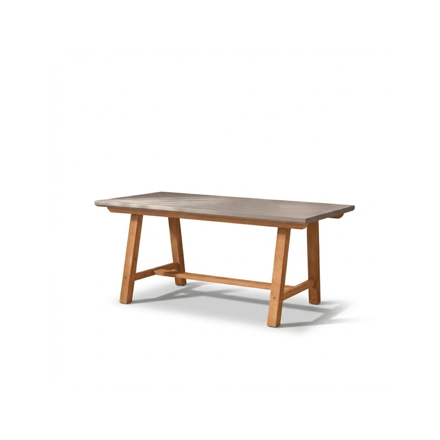 Shiro 180cm Pale Grey Concrete Dining Table Set - 6 Seater - Sasha Rope Dining Chairs - Brushed Light Acacia - Laura James