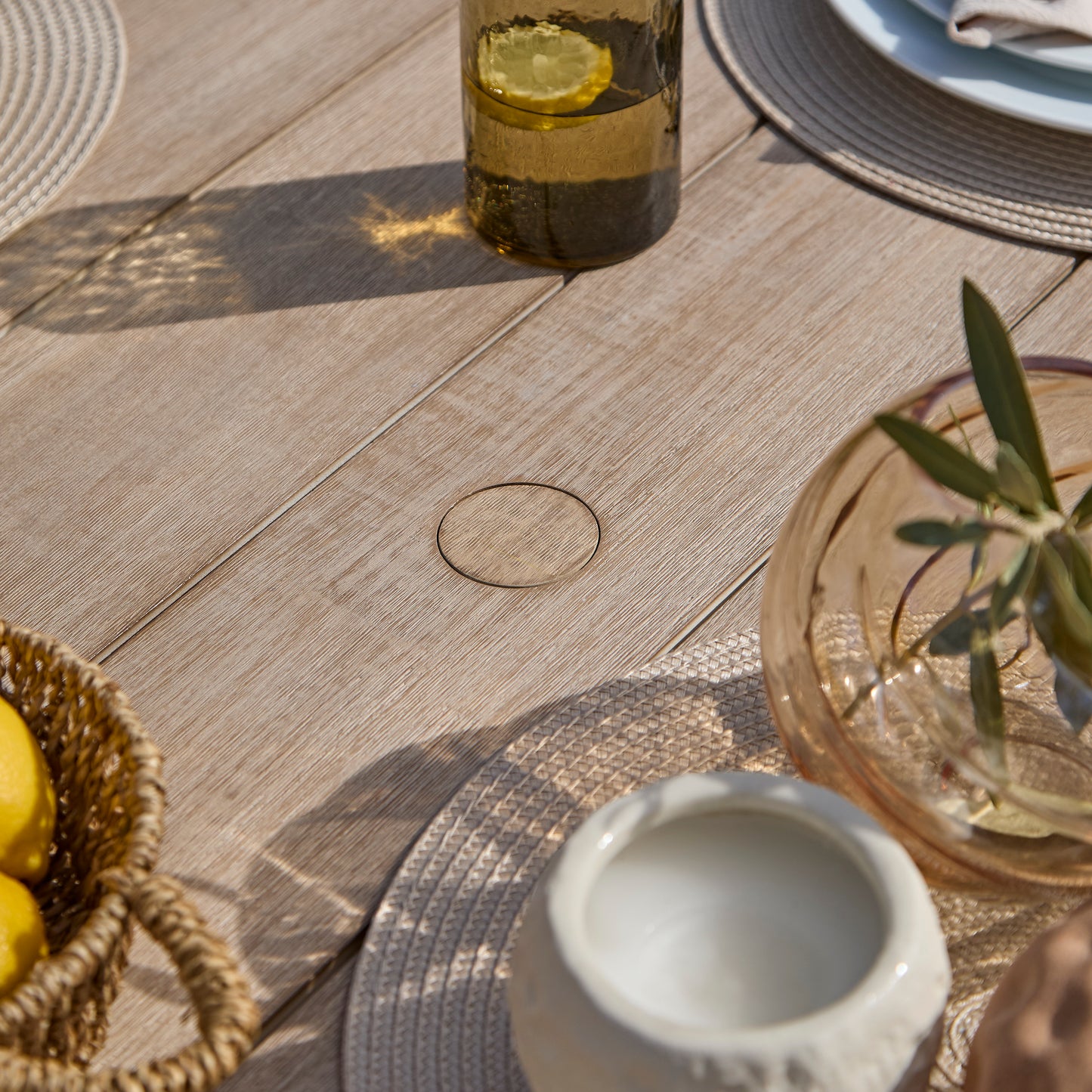 Shiro 4 Seater Round Wooden Garden Dining Set with Shiro Dining Chairs - 120cm - Laura James