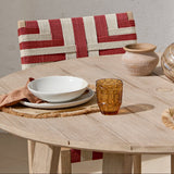 Shiro 4 Seater Round Wooden Garden Dining Set with Saffron Paprika/Beige Dining Chairs - Laura James