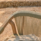 Shiro Wooden Garden Bench - Green Rope - Laura James