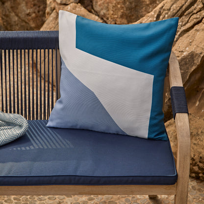 Shiro Wooden Garden Bench - Navy Rope - Laura James