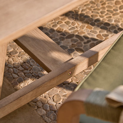 Shiro 6 Seater Wooden Garden Dining Set with 2 Shiro Benches & 2 Shiro Chairs - Green Rope - Laura James