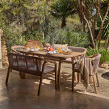 Shiro 6 Seater Wooden Garden Dining Set with 2 Shiro Benches & 2 Shiro Chairs - Pink Rope - Laura James