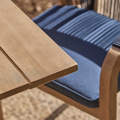 Shiro Navy Rope Wooden Garden Chairs - Set of 2 - Laura James