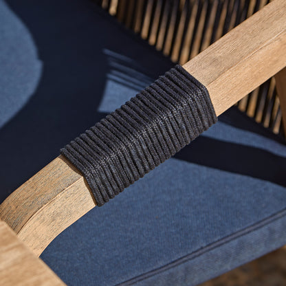 Shiro Navy Rope Wooden Garden Chairs - Set of 2 - Laura James