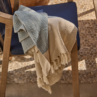 Shiro Navy Rope Wooden Garden Chairs - Set of 2 - Laura James