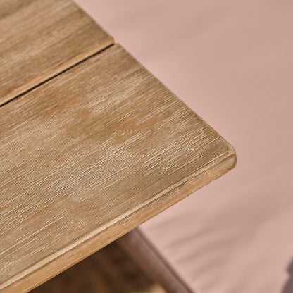 Shiro 6 Seater Wooden Garden Dining Set with Shiro Pink Rope Chairs & Bench - 180cm - Laura James