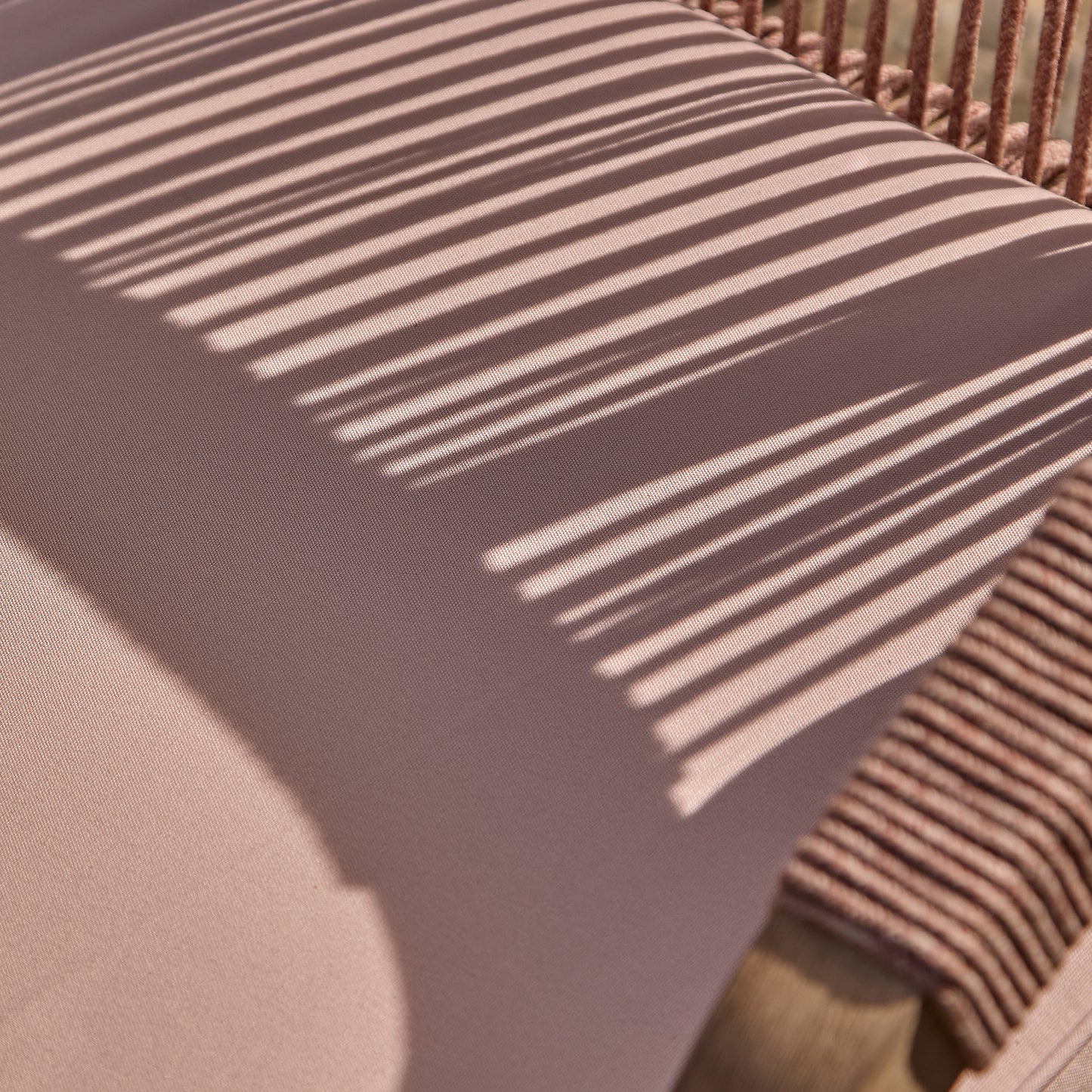 Shiro 6 Seater Wooden Garden Dining Set with Shiro Pink Rope Chairs & Bench - 180cm - Laura James