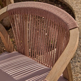 Shiro Pink Rope Wooden Garden Chairs - Set of 2 - Laura James