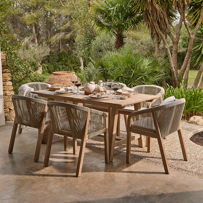 Shiro 6 Seater Dining Table Set with Nala Dining Chairs & Cushions - Laura James